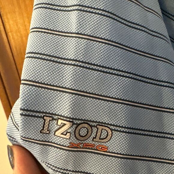 Izod Blue Polo Shirt with Classic Collar and Short Sleeves - Picture 5 of 6